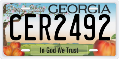 GA license plate CER2492