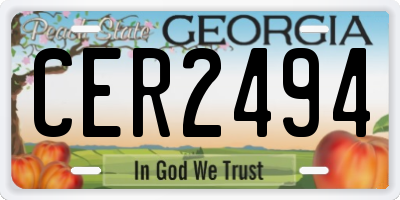 GA license plate CER2494