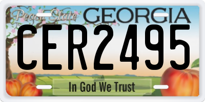 GA license plate CER2495