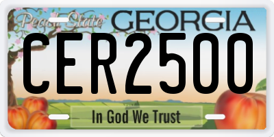GA license plate CER2500
