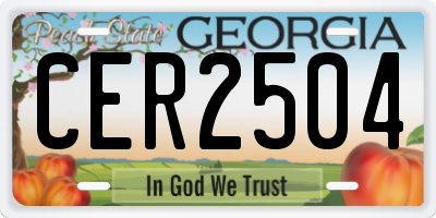 GA license plate CER2504