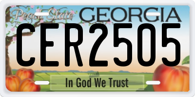 GA license plate CER2505