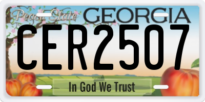 GA license plate CER2507
