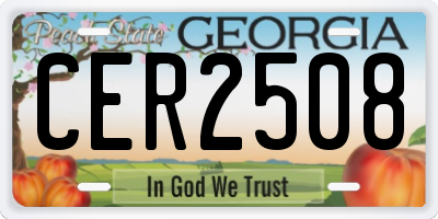 GA license plate CER2508
