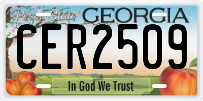 GA license plate CER2509