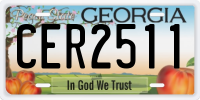 GA license plate CER2511