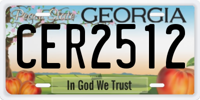GA license plate CER2512