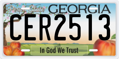 GA license plate CER2513