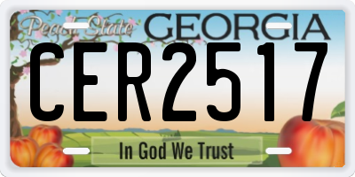 GA license plate CER2517