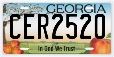 GA license plate CER2520