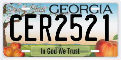 GA license plate CER2521