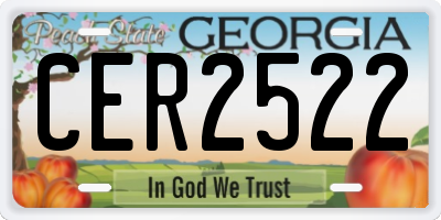 GA license plate CER2522