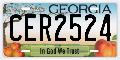 GA license plate CER2524
