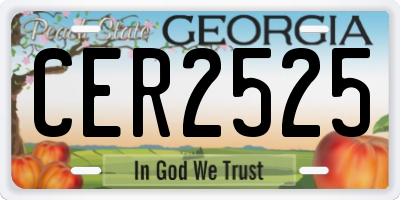 GA license plate CER2525