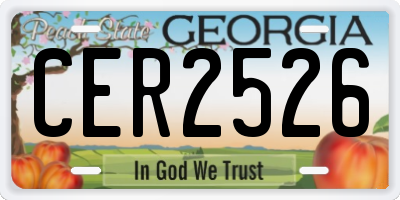 GA license plate CER2526