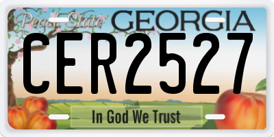 GA license plate CER2527