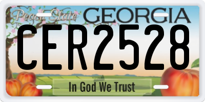 GA license plate CER2528