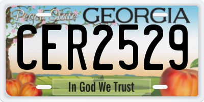 GA license plate CER2529