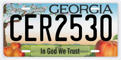 GA license plate CER2530