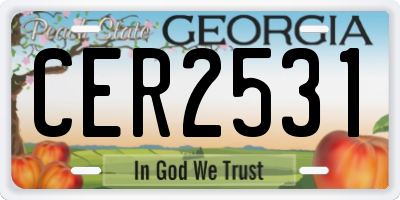 GA license plate CER2531
