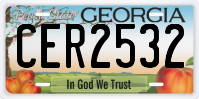 GA license plate CER2532