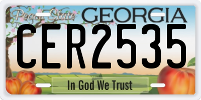 GA license plate CER2535