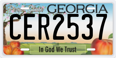 GA license plate CER2537