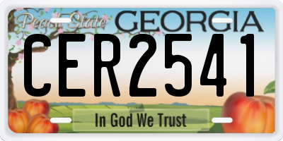GA license plate CER2541