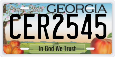 GA license plate CER2545