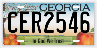GA license plate CER2546