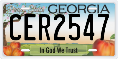 GA license plate CER2547