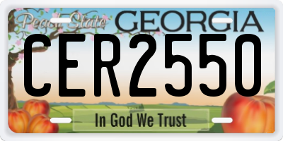 GA license plate CER2550