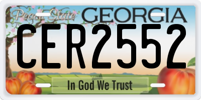 GA license plate CER2552