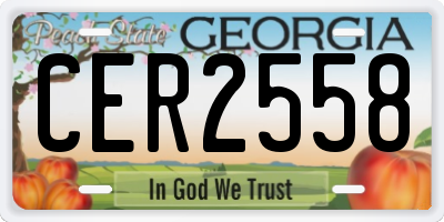 GA license plate CER2558