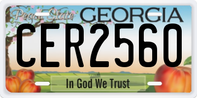 GA license plate CER2560