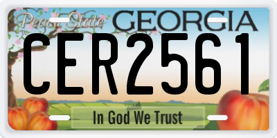 GA license plate CER2561