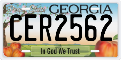 GA license plate CER2562