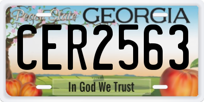 GA license plate CER2563