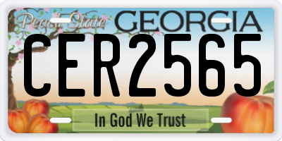 GA license plate CER2565