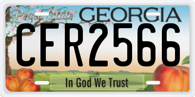GA license plate CER2566