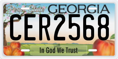 GA license plate CER2568