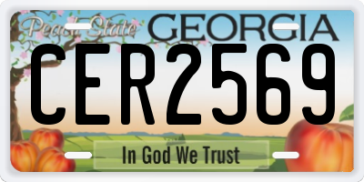 GA license plate CER2569