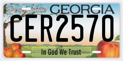 GA license plate CER2570