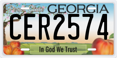 GA license plate CER2574