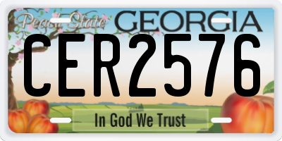 GA license plate CER2576