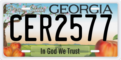 GA license plate CER2577