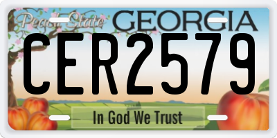 GA license plate CER2579