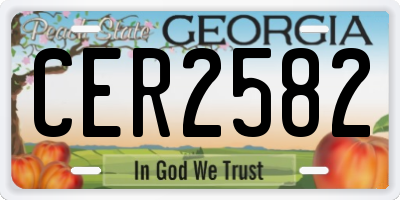 GA license plate CER2582