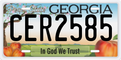 GA license plate CER2585