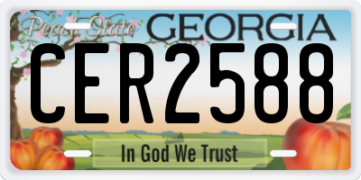 GA license plate CER2588